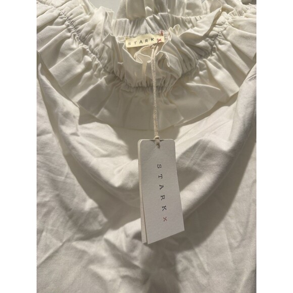 Women’s Stark X Mini Party Dress White Strapless Ruffle Let’s Party Bridal Small - Picture 5 of 8